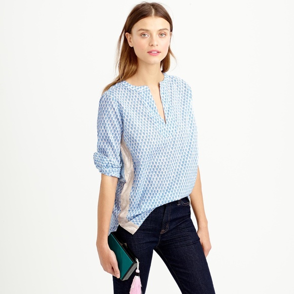 J. Crew Tops - J.Crew Tall floral block-print tunic gold tape